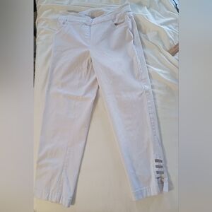 SlimSation Multiples Women Pull On Stretch Straight Leg Pants WHITE Sz 6